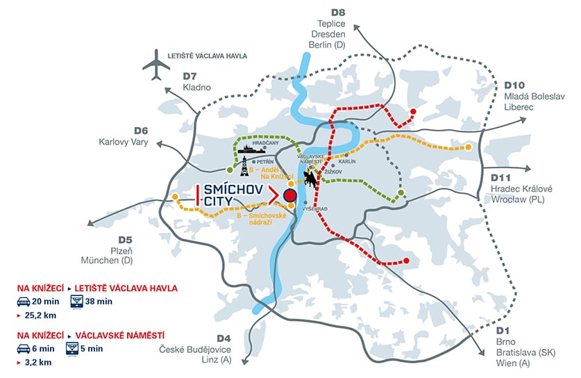 Smíchov City SM2 - mapa