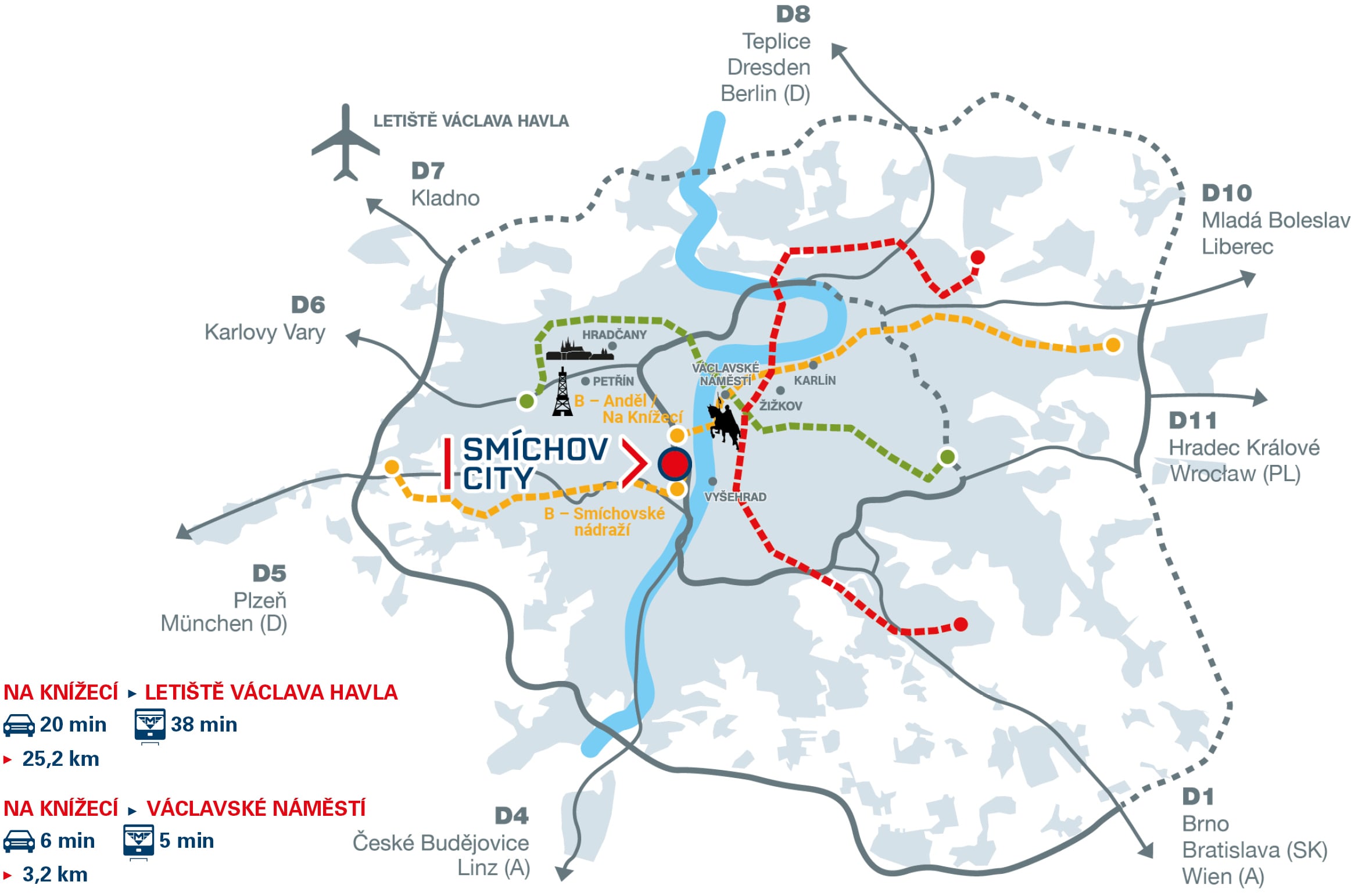 Smíchov City - mapa projektu