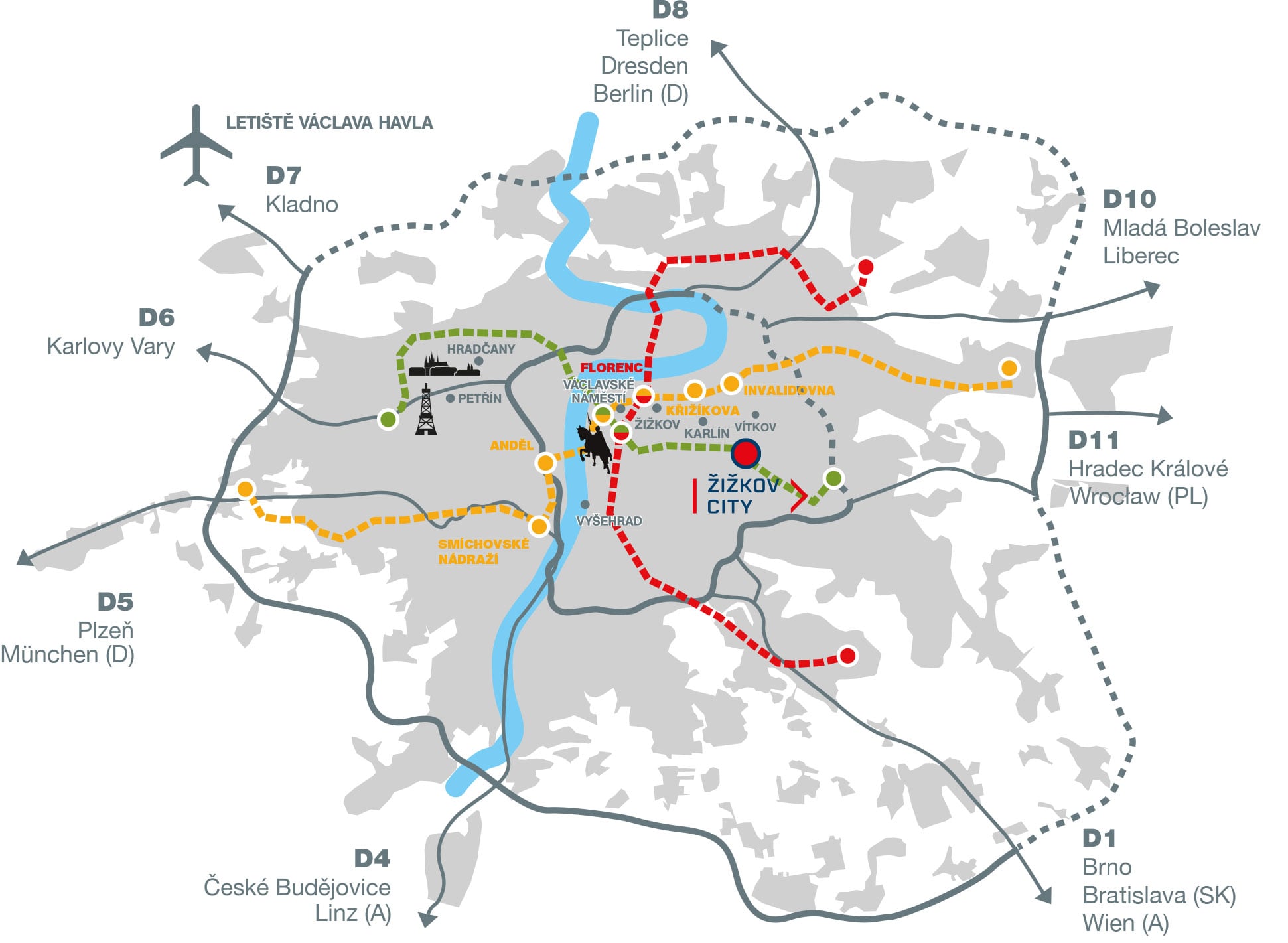 Žižkov City mapa